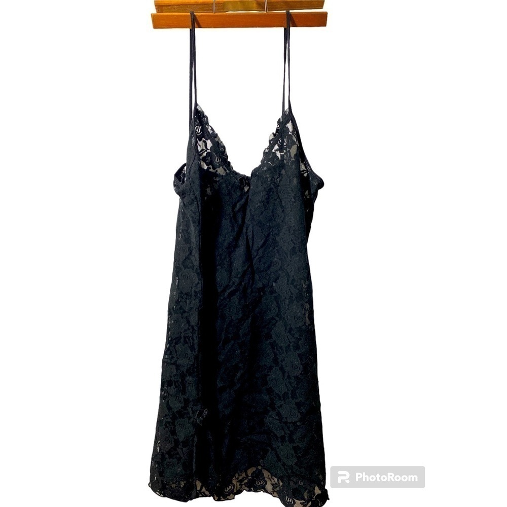 Smart sexy sleepwear negligee nightie mid thigh lace sexy gown black.  C-03